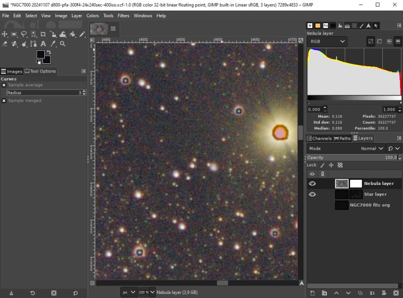 Gimp: Processing a nebula with masks