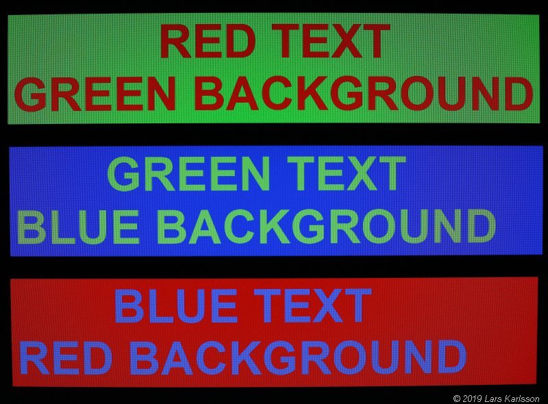 Raw image of RGB test pattern