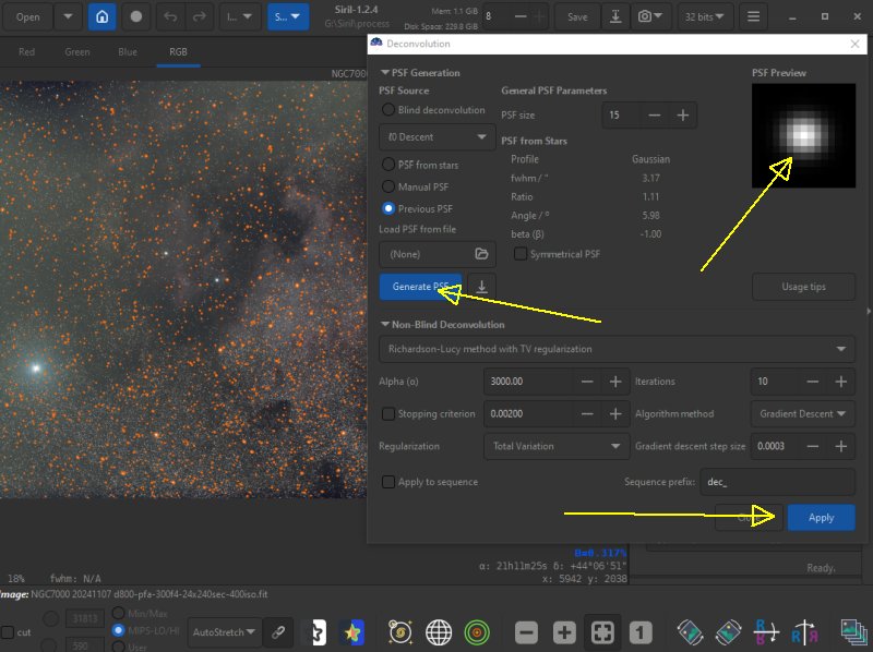 Tutorial: Siril deconvolution