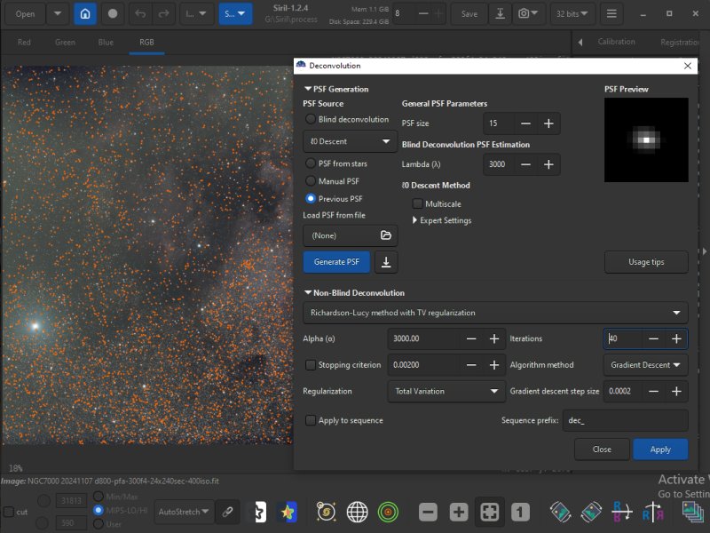 Tutorial: Siril deconvolution