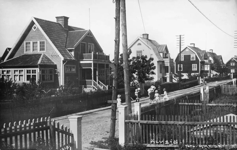 Älvsjö, Järnvägsgatan, nuvarande Herr Stens Väg 1918