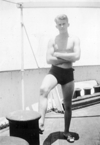 Evert ombord på M/S Canton, 1939