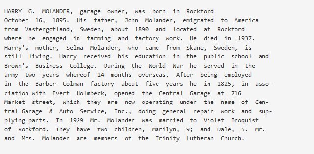 Hulda Söderberg emigrerar till Rockford i USA år 1904