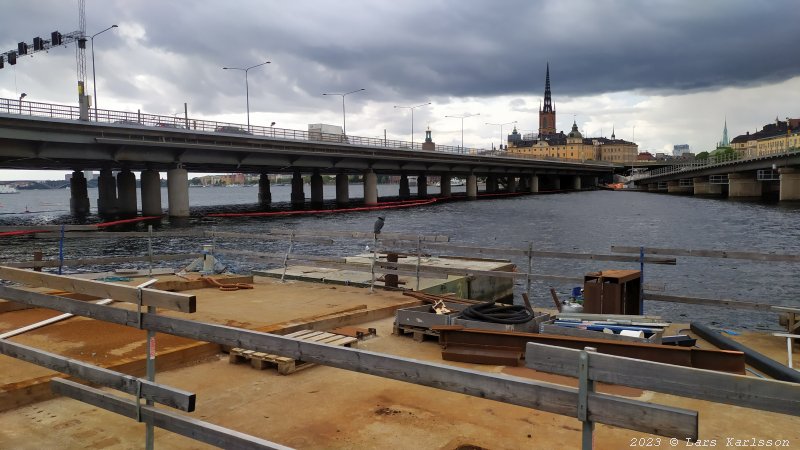 Stockholm Nya Slussen, slusskanalen, juli 2023