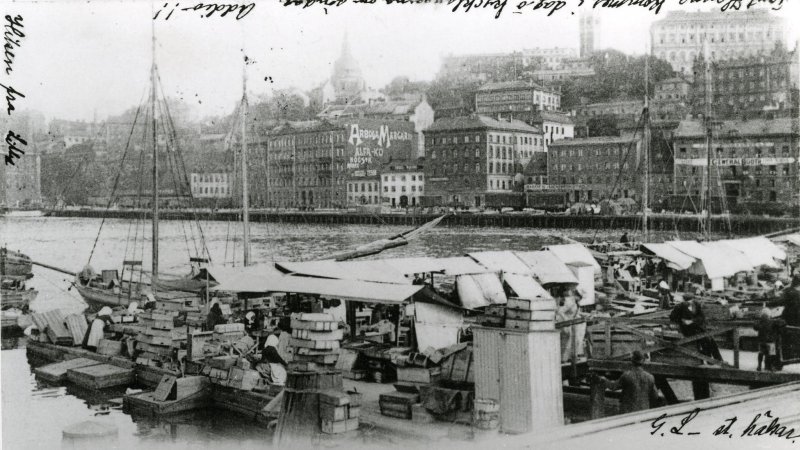 Fiskarehamnen och Stadsgården i Stockholm ca 1904.